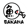 Sakana sushi logo: stylized fish and text